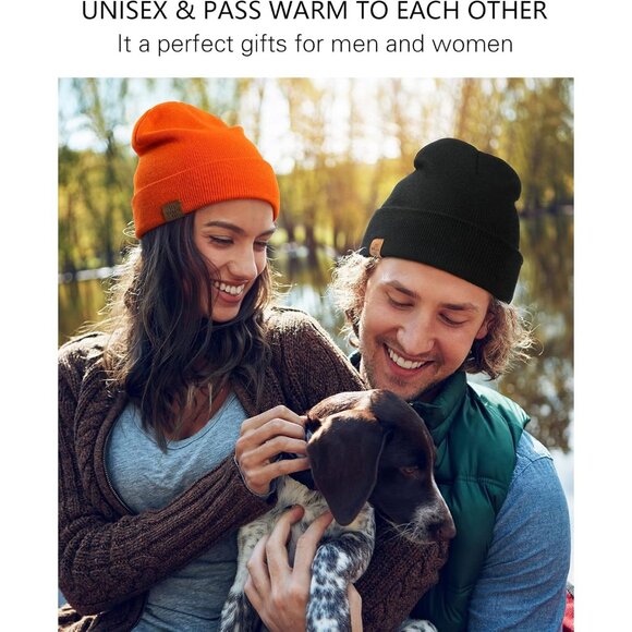 Men and Women Brown Acrylic Stretchy Daily Knit Warm Winter Beanie Hats - Picture 7 of 7